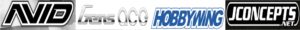 Avid, Gensaco, Hobbywing, Jconcepts logos